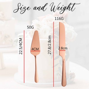 Custom Wedding Cake Serving Set Engraved Cake Cutter Cutting Set Wedding Cake Knife Modern Engraved Gold Cake Knife & Server Set image 7