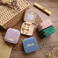 Personalised Travel Jewelry Case,Custom Velvet Jewelry Box, Earring Box, Birthday Gift, Bridesmaid Proposal, Christmas Gifts, Gift For Women