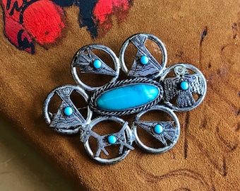 Navajo Fred Harvey Era Sterling Silver Souvenir Spoon Whirling Log