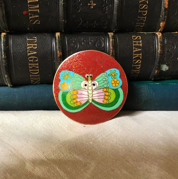 Cloisonné Butterfly Belt Buckle Vintage cloisonné enamel butterfly cord belt | Mercari main image 4