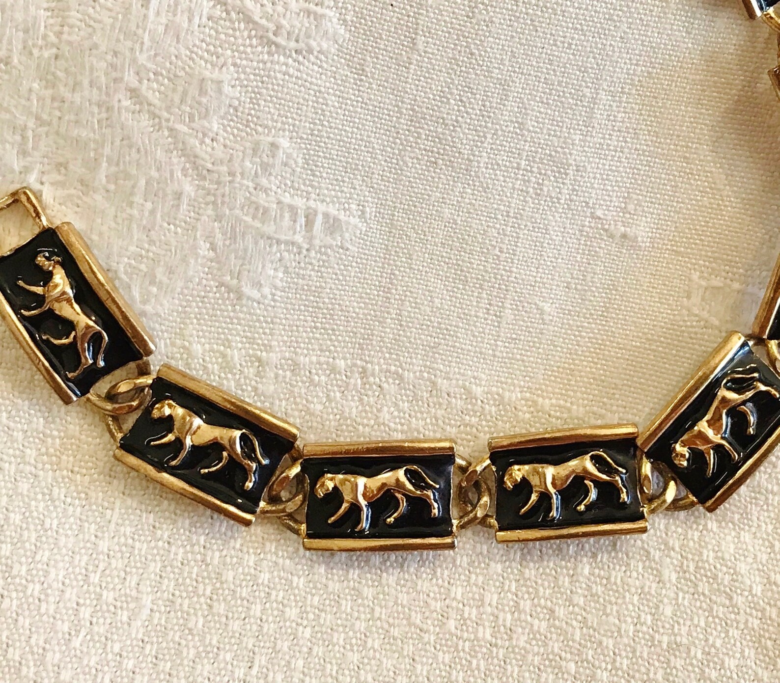 65.95 PANTHER LinK BRACELET vINtAGE CarTier LooK GoLd Etsy