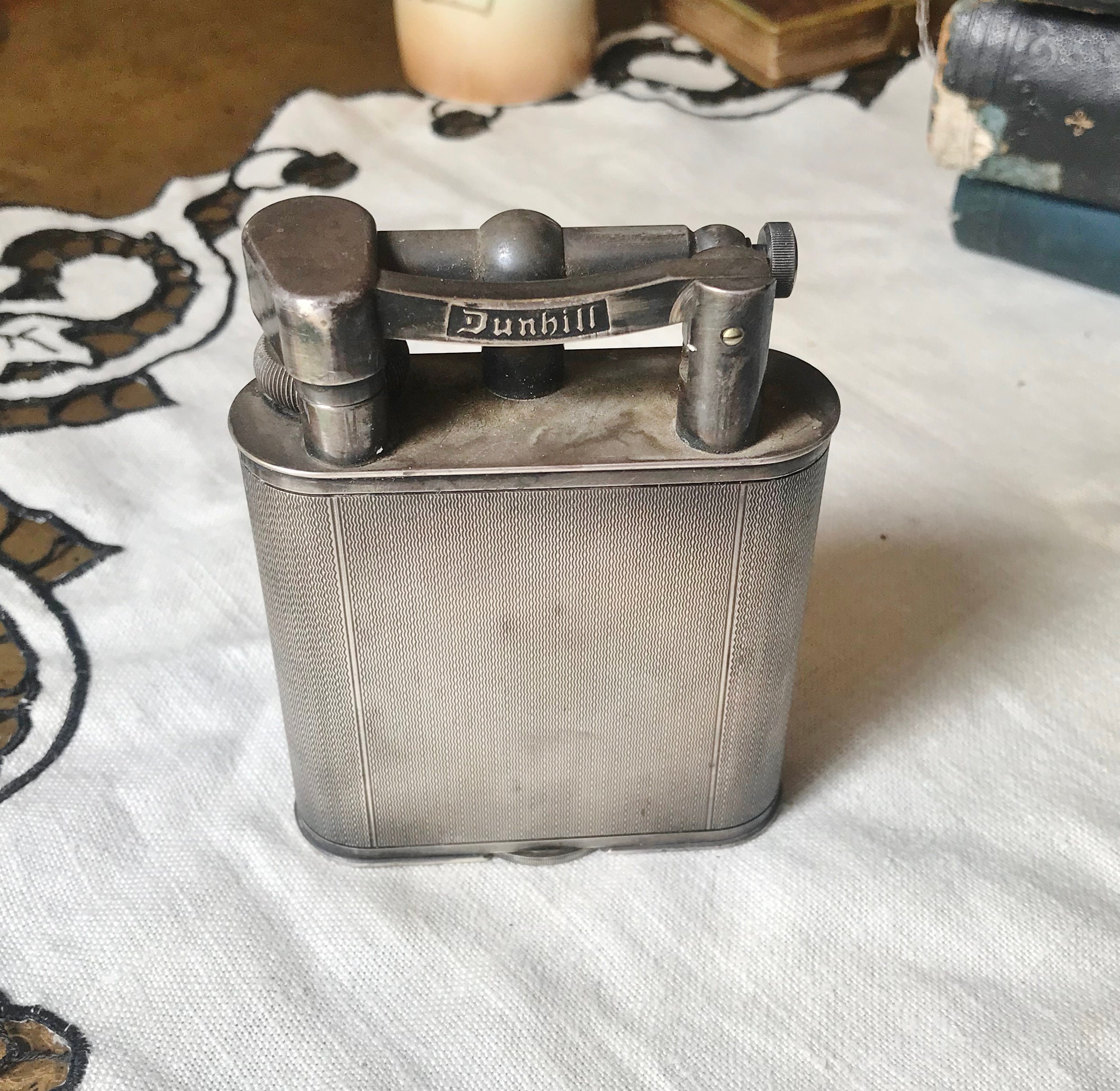 DUNHILL GIANT TABLE Lighter, Vintage Engine Turned