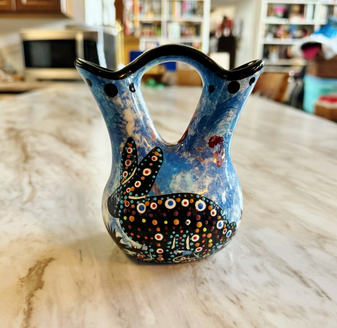 WEDDING Rabbit VASE by MANA, Native American Indian Pottery, Hand ...