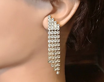 VANGETIMI Orecchini Pendenti A Goccia Con Strass Colorati – Lunghi 6,3 Cm, Placcati Oro, Ipoallergenici - 2