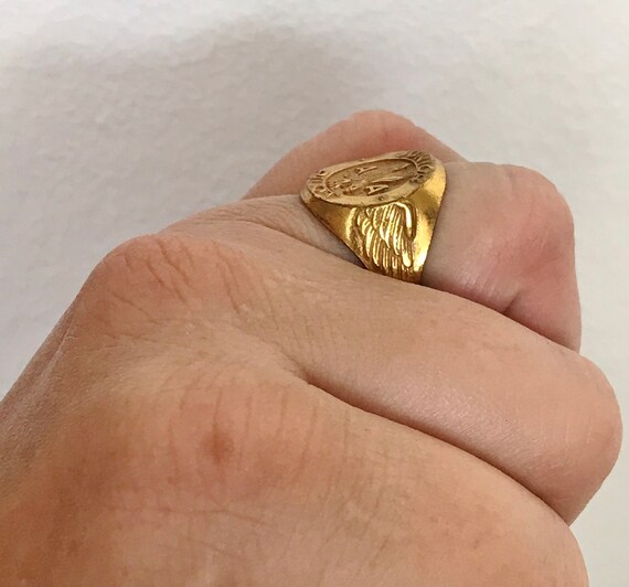 JUNIOR PILOT EAGLE RiNG, VinTage ADjustable BRaSS… - image 5