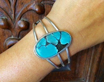 Begay Spiritual Jewelry Navajo Sterling Feather Turquoise Bracelet Silver Native American B