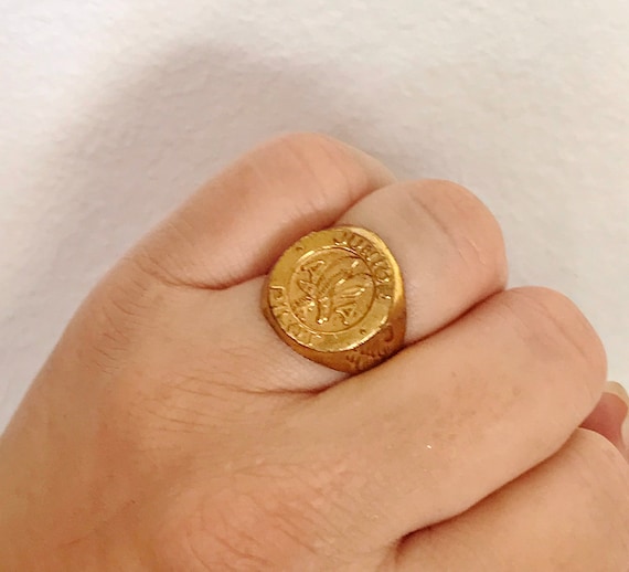 JUNIOR PILOT EAGLE RiNG, VinTage ADjustable BRaSS… - image 9