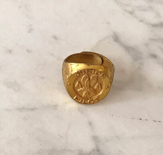 JUNIOR PILOT EAGLE RiNG, VinTage ADjustable BRaSS… - image 8