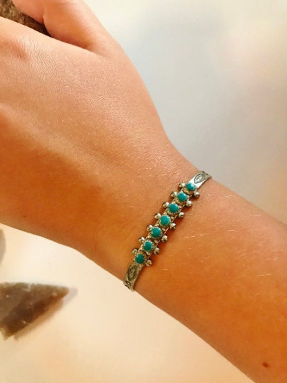 Early 1900's Vintage Native American Navajo Snake Eyes Turquoise Sterling Silver Bracelet Early 1900's Vintage Native American Navajo Snake Eyes Turquoise Sterling Silver Bracelet
