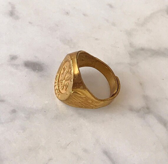 JUNIOR PILOT EAGLE RiNG, VinTage ADjustable BRaSS… - image 7