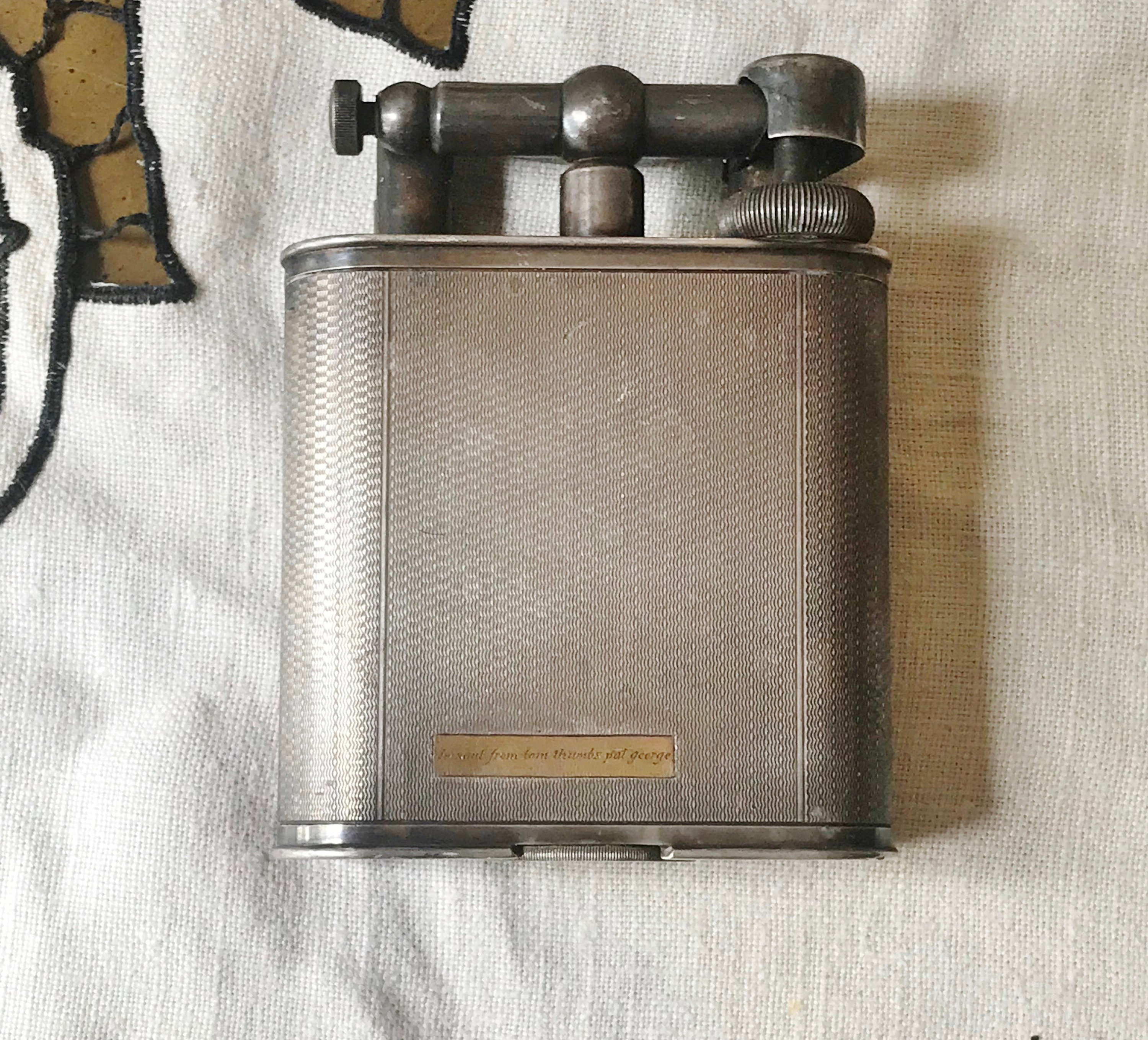 DUNHILL GIANT TABLE Lighter, Vintage Engine Turned