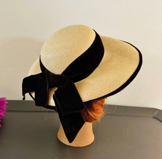 LADIES Genuine PANAMA HAT, an Austelle Fashion, Black Velvet  display picture 3