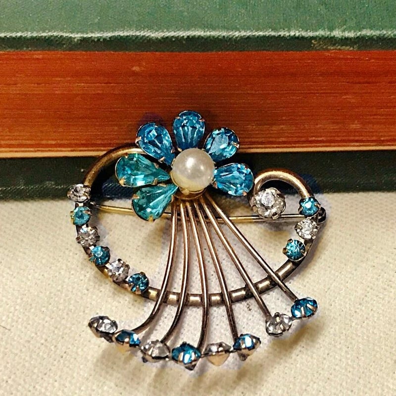 Vtg Rhinestone Pin - Etsy