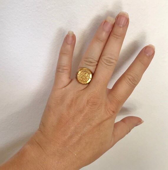 JUNIOR PILOT EAGLE RiNG, VinTage ADjustable BRaSS… - image 2