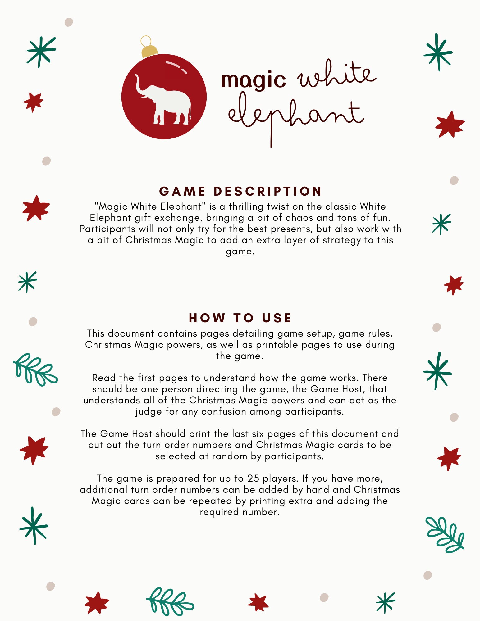 Magic White Elephant Game Christmas Party Gift Exchange (digital