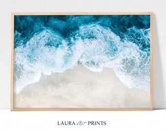 Ocean Wave Wall Art, Ocean Waves Prints, Beach Wave Print, Ocean Waves Painting, Sea Wave Print, Blue Beach print, Ocean Wave printable