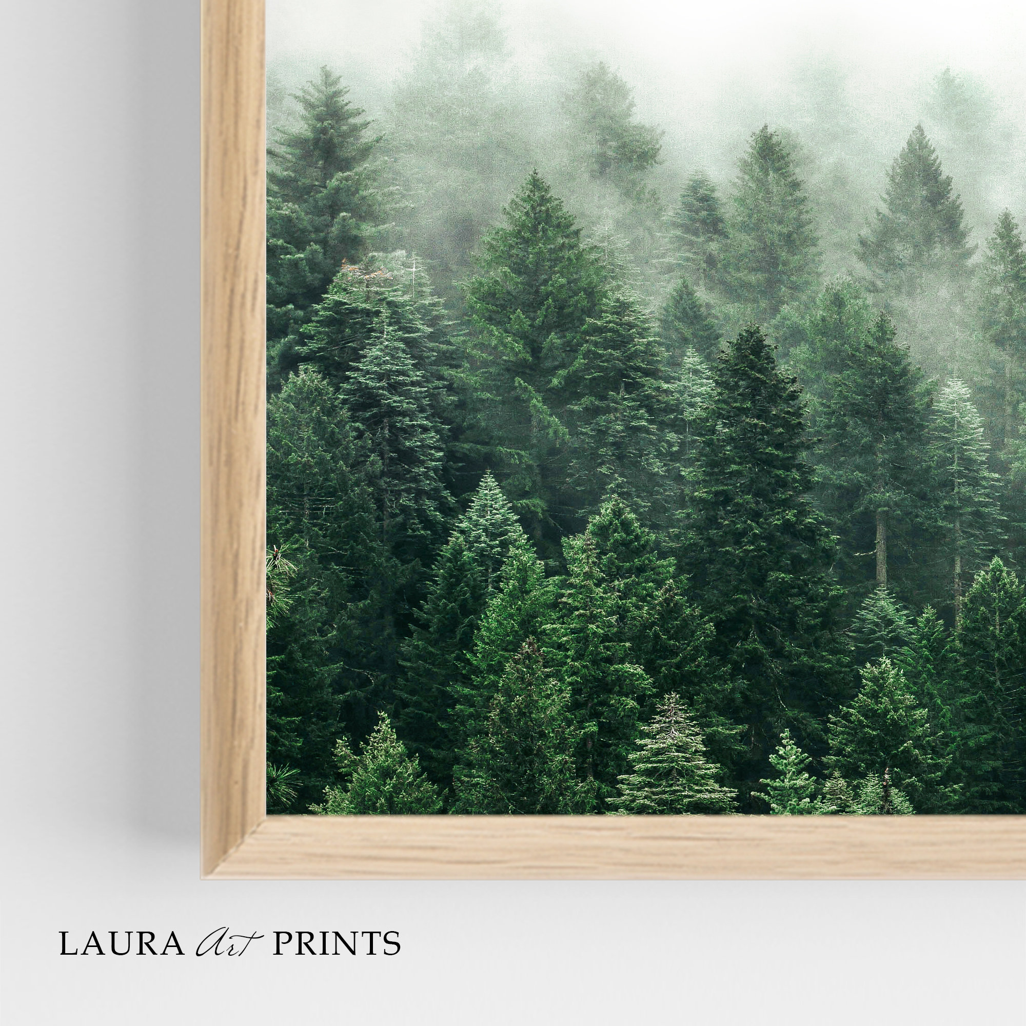 Foggy Forest Print Panoramic Wall Art Misty Mountain Wall Etsy