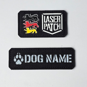 K9 -  Custom Dog with Name | Custom Laser Patch with Hook 4,7"x1,6"