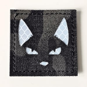Parche con diseño de gato, parche con cabeza de gato, parche táctico de gato, parche cortado con láser con cierre de velcro, parche EDC para mochila o sombrero.
