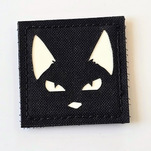 Cat Head Morale Patch, Tactical Cat Patch, Laser Cut Patch with Hook Backing, EDC Patch for Backpack or Hat
