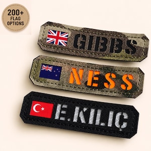 Personalized Callsign Patch with Flag 3.5 x 1 in, Custom Name Tape, Tactical Patch for Helmet, Backpack, Plate Carrier