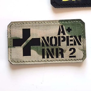 Army Medic | EMC | Bluttyp | Blut Gruppe - Lasercut  Custom Patch Hook