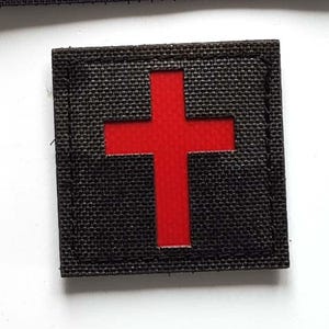 Catholic Christian Cross 2"x2"Jesus Christ | Orthodox | Catholic | Christian | Lasercut Patch with Hook