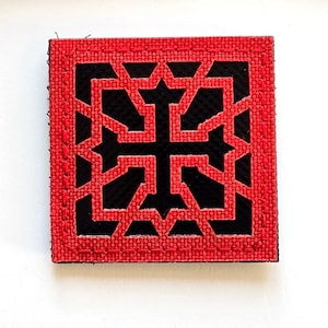 Koptisch kruis 5x5 cm Jezus Christus | Orthodox | Katholiek | Christelijk | Lasergesneden patch met haakje