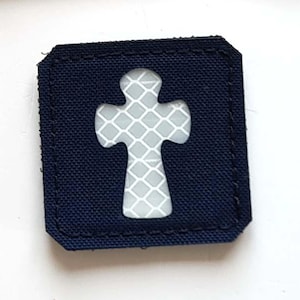 Catholic Christian Cross 2"x2"Jesus Christ Passion Cross, Long Cross, Crux immissa Laser Cut Patch with Hook