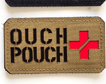 Borsa Ouch | Medico | Medico dell'esercito | Medico da combattimento - Gancio per toppa personalizzata tagliata al laser