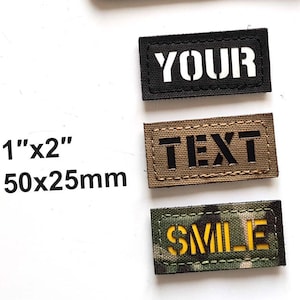 La tua toppa personalizzata - 1"x2" piccola | Toppa con nominativo tagliata al laser e gancio