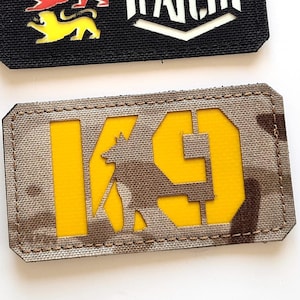 K9 | Parche de perro personalizado cortado con láser con gancho