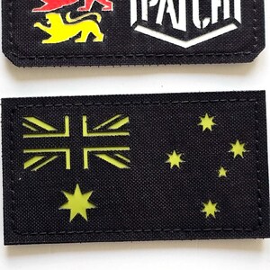 Naszywka z flagą Australii | Taktyczna naszywka wojskowa 90 x 50 mm | Odblaskowa naszywka cięta laserowo z haczykiem | Wyprodukowano w Niemczech