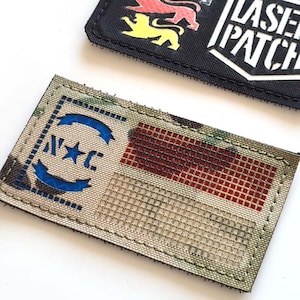 American Flag | North Carolina Tactical Flag - Top Quality |  Lasercut Custom Patch with Hook
