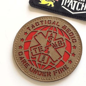Army Combat Tactical Medic - Lasercut Custom Patch with Hook