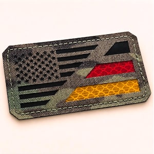 American Flag and Germany Flag | USA Flag | 3,5"x2" | Lasercut Patch with Hook