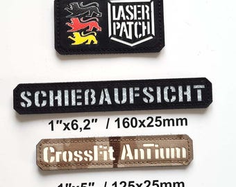 Your Custom Name Patch 6,2x1 inch | Lasercut  Patch with Hook