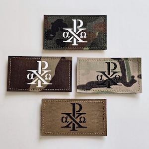 Chi Rho | 3,5"x2" Christogram Patch Jesus Christ Christian Morale Patch Orthodox Catholic Tactical Patch Hook Back