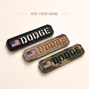 Custom Name Patch with US Flag – Personalized Tactical Name Tape, Military Airsoft Patch, Laser Cut Cordura, Hook Back