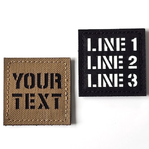 Custom Callsign Patch 2x2 Inch | Personalized Tactical Name Patch | Your Text Laser Cut Cordura Patch with Hook | Custom Name Tag