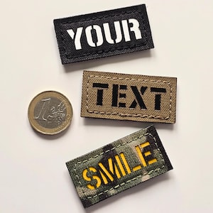 Gepersonaliseerde naampatch 1 x 2 inch – Mini tactische roepnaampatch voor helm, rugzak, EDC-uitrusting – Lasergesneden patch met klittenbandsluiting
