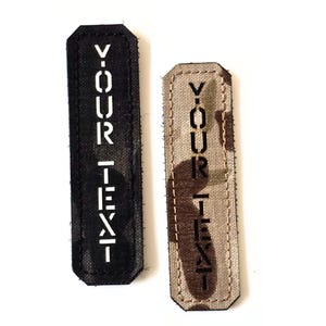 Custom Vertical Name Patch – Tactical Call Sign Patch – Laser Cut Patch with Hook Back – Military Name Tape – Personalized Patch