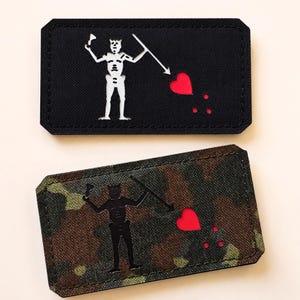 黒ひげの旗パッチ｜海賊の士気を高めるパッチ｜フック付きレーザーカットパッチ