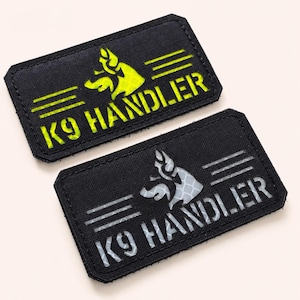 K9 Handler Patch 3.5 x 2 Inch, Laser-Cut Cordura Patch with Hook Backing