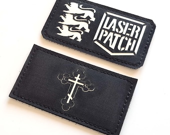 Christian Cross | 3,5"x2" | Jesus Christ | Orthodox Cross - Lasercut Patch with Velcro