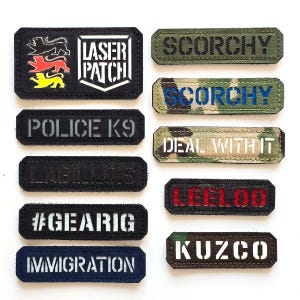 Custom Name Patch 3.5x1 inch – Tactical Name Tape – Laser Cut Callsign Patch – Military Name Patch with Hook