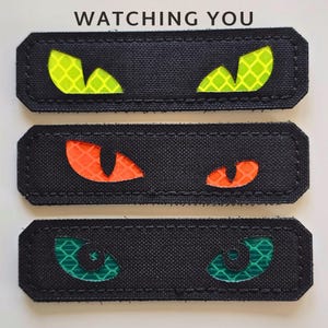 Custom Eye Patch Hook Back – Cat Eyes Tactical Patch – Choose Color & Design – Laser Cut Cordura Morale Patch 3.5x1"