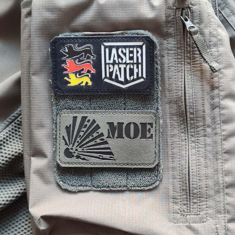 Militaire badge | MOE - EOD - Laserpatch met op maat gemaakte haak afbeelding 1