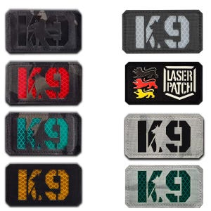 Parche de cordura cortado con láser de 3,5" x 2" con velcro K9