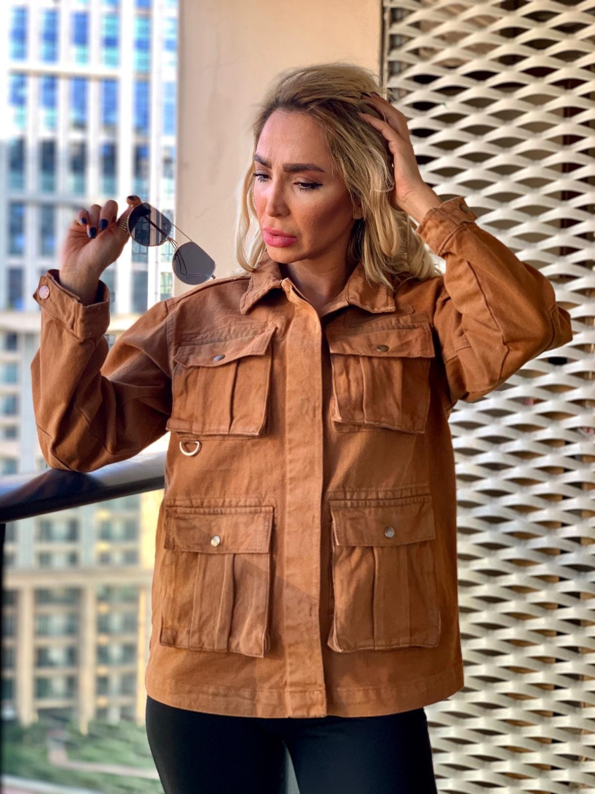 Brown Denim Jacket Oversized Denim 